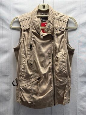 Evereve Braeve NWT Khaki The Itasca Utility Moto Vest Size Small
